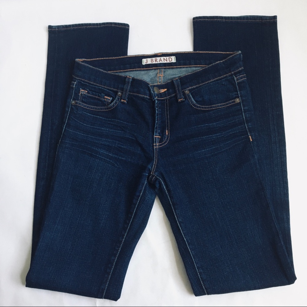 J Brand Straight Leg Ink Dark Wash Blue Denim Jeans 27 - Picture 3 of 17